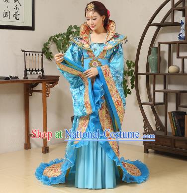 Traditional Ancient Chinese Imperial Emperess Costume, Chinese Wedding Dress, Cosplay Chinese Peri Imperial Princess Tailing Clothing Hanfu for Women