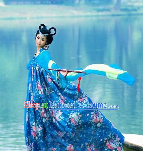 Traditional Ancient Chinese Imperial Emperess Costume, Chinese Tang Dynasty Wedding Dress, Cosplay Chinese Peri Imperial Princess Tailing Clothing Hanfu for Women