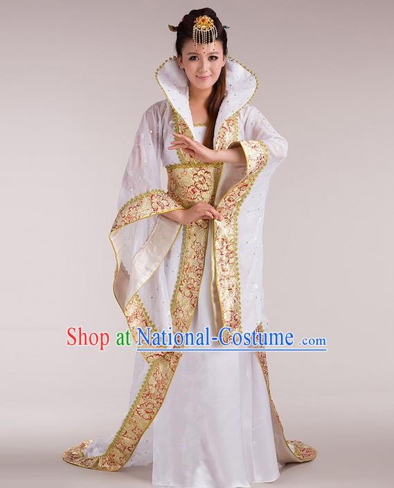 Traditional Ancient Chinese Imperial Emperess Costume, Chinese Tang Dynasty Wedding Dress, Cosplay Chinese Peri Imperial Princess Tailing Clothing Hanfu for Women