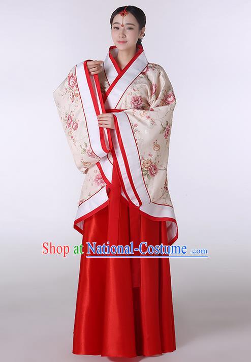 Traditional Ancient Chinese Imperial Emperess Costume, Chinese Han Dynasty Wedding Dress, Cosplay Chinese Peri Imperial Princess Clothing Hanfu for Women