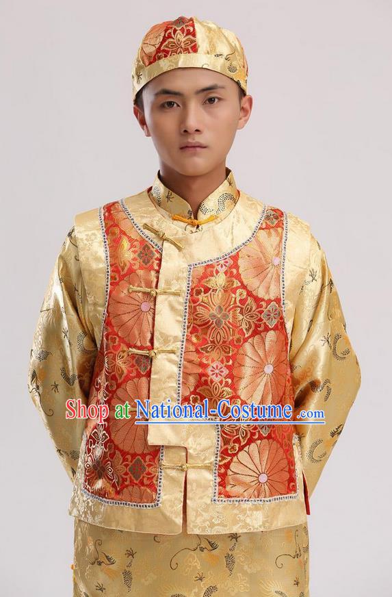 Traditional Ancient Chinese Imperial Emperor Costume, Chinese Qing Dynasty Male Wedding Dress, Cosplay Chinese Imperial Prince Clothing Hanfu for Men