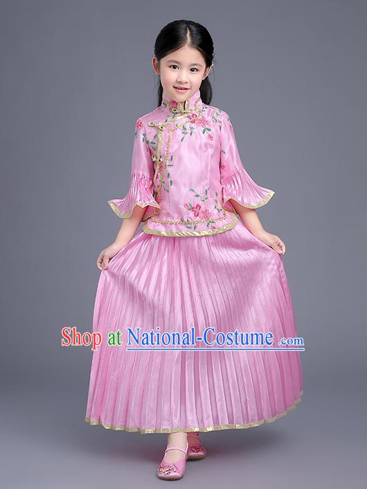 Traditional Ancient Chinese Imperial Emperess Costume, General Chai and Lady Balsam Costume, Chinese Qing Dynasty Republic of China Children Dress, Cosplay Chinese Peri Imperial Princess Clothing Hanfu for Kids