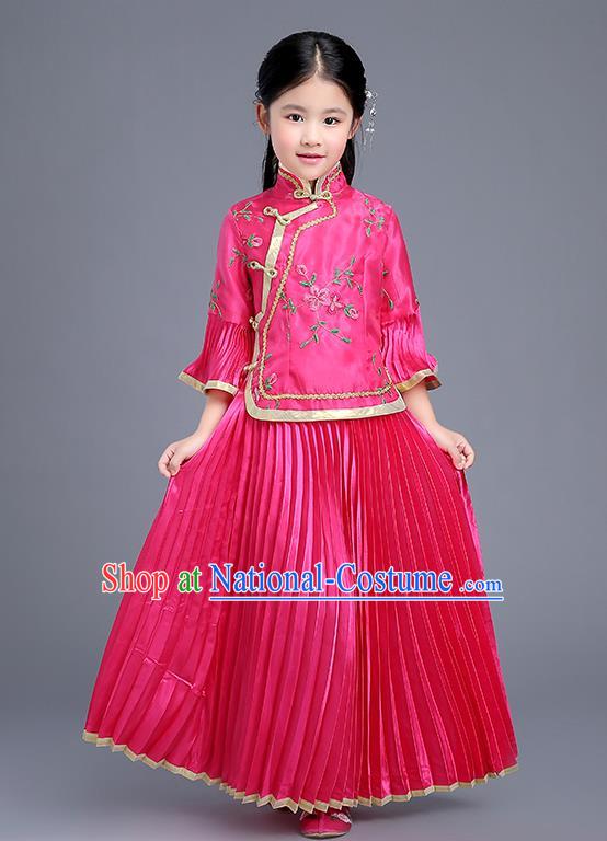 Traditional Ancient Chinese Imperial Emperess Costume, General Chai and Lady Balsam Costume, Chinese Qing Dynasty Republic of China Children Dress, Cosplay Chinese Peri Imperial Princess Clothing Hanfu for Kids