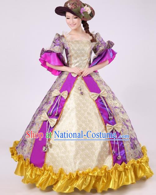 Traditional Ancient European Female Clothing, European Palace Court Juliet Stage Costumes and Hat Complete Set for Women