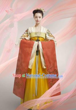 Traditional Ancient Chinese Imperial Emperess Costume, Chinese Tang Dynasty Wedding Dress, Cosplay Chinese Peri Imperial Princess Embroidered Clothing for Women