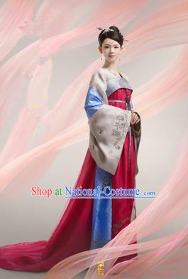 Traditional Ancient Chinese Imperial Emperess Costume, Chinese Tang Dynasty Wedding Dress, Cosplay Chinese Peri Imperial Princess Embroidered Clothing for Women