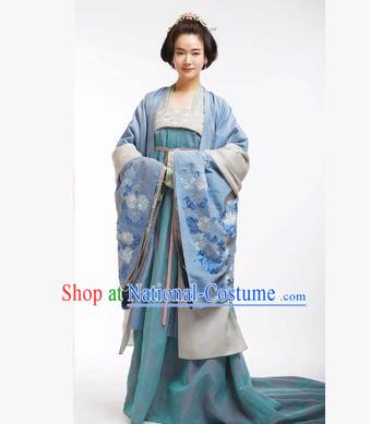 Traditional Ancient Chinese Imperial Emperess Costume, Chinese Tang Dynasty Wedding Dress, Cosplay Chinese Peri Imperial Princess Tailing Embroidered Clothing for Women