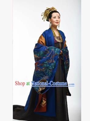 Traditional Ancient Chinese Imperial Emperess Costume, Chinese Tang Dynasty Wedding Dress, Cosplay Chinese Peri Imperial Empress Dowager Tailing Embroidered Clothing for Women