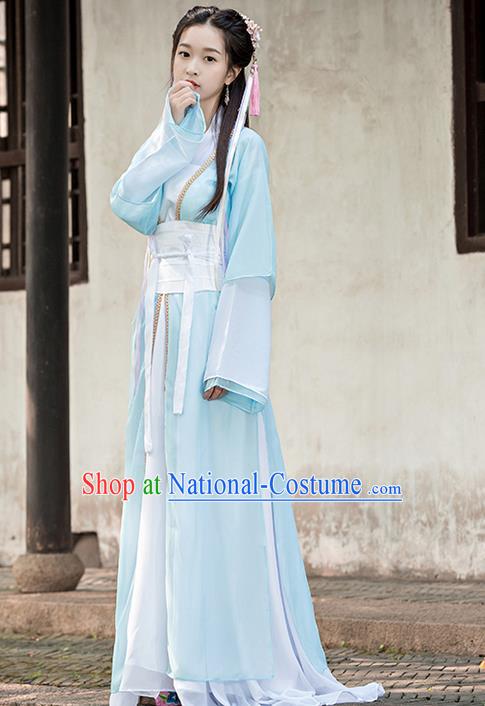 Traditional Ancient Chinese Imperial Princess Costume, Chinese Han Dynasty Dance Dress, Cosplay Chinese Peri Imperial Princess Clothing Embroidered Hanfu Dress for Women