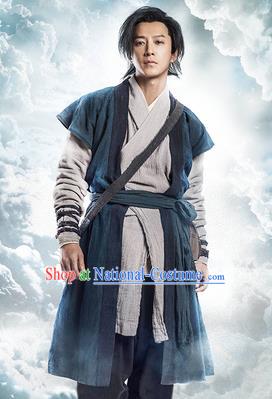 Traditional Ancient Chinese Male Costume, Chinese Han Dynasty Men Dress, Chinese Swordsman Clothing for Men