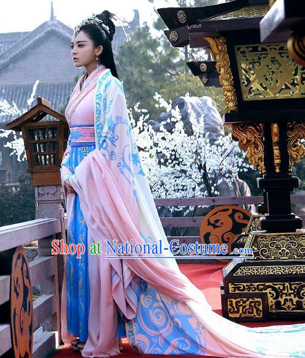 Traditional Ancient Chinese Imperial Emperess Costume, Chinese Han Dynasty Young Lady Dress, Cosplay Chinese Princess Embroidered Clothing Hanfu Costume for Women