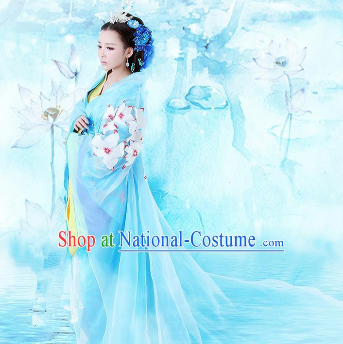 Traditional Ancient Chinese Imperial Emperess Costume, Chinese Han Dynasty Wedding Dress, Cosplay Chinese Princess Embroidered Tailing Clothing Hanfu Costume for Women