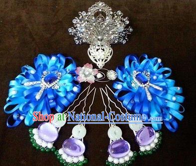 Traditional Handmade Chinese Ancient Classical Imperial Emperess Hair Accessories Bride Wedding Hairpin, Hanfu Hairpin Complete Set for Women