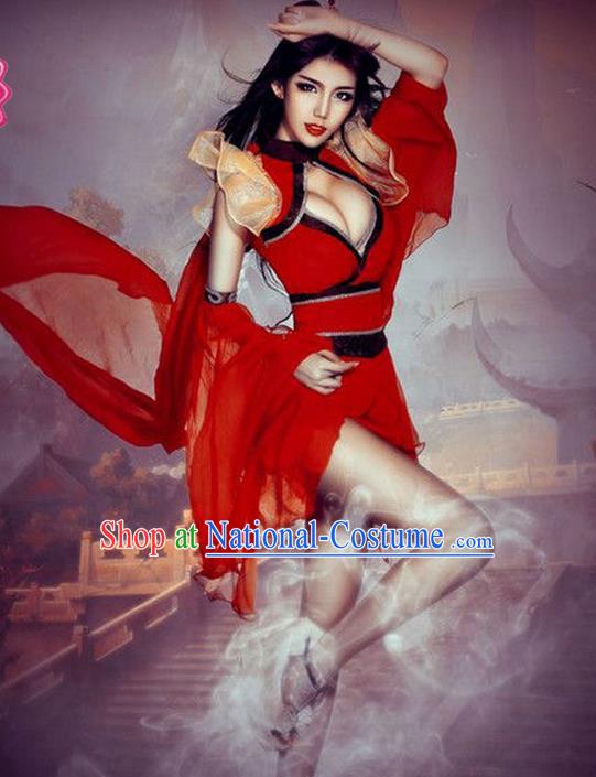 Traditional Ancient Chinese Imperial Princess Costume, Chinese Han Dynasty Dress, Cosplay Game Characters Chinese Peri Clothing for Women