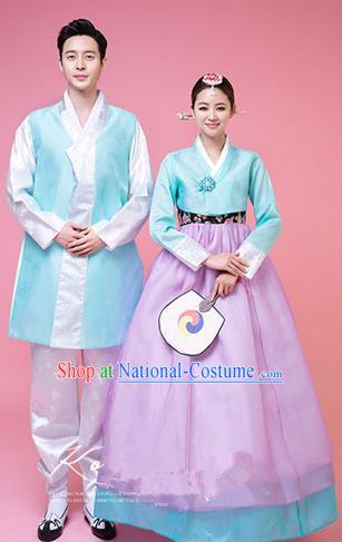 Traditional Ancient Korean Wedding Costumes Complete Set, Korean Palace Dance Dress for Women for Men