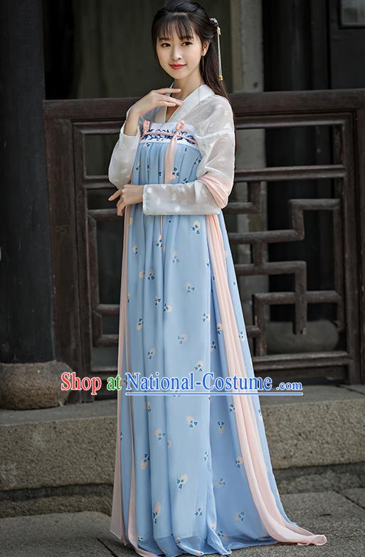 Traditional Ancient Chinese Imperial Emperess Costume, Chinese Tang Dynasty Dance Dress, Chinese Peri Imperial Princess Embroidered Hanfu Clothing for Women