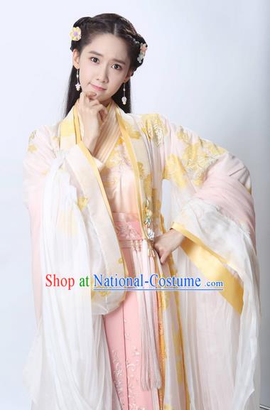 Traditional Ancient Chinese Imperial Princess Costume, Chinese Han Dynasty Young Lady Dress, Cosplay Chinese Imperial Princess Embroidered Clothing Hanfu for Women