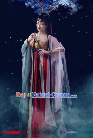 Traditional Ancient Chinese Imperial Princess Costume, Chinese Tang Dynasty Young Lady Dress, Cosplay Chinese Princess Clothing Red Hanfu for Women