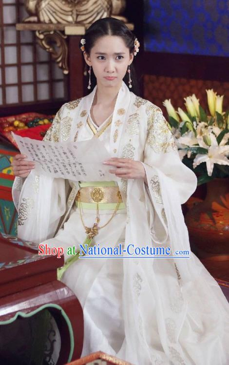 Traditional Ancient Chinese Imperial Princess Costume, Chinese Han Dynasty Young Lady Dress, Cosplay Chinese Imperial Princess Embroidered Tailing Clothing Hanfu for Women