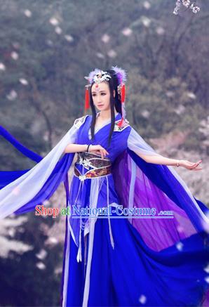 Traditional Ancient Chinese Imperial Consort Costume, Chinese Han Dynasty Dance Dress, Cosplay Chinese Peri Imperial Princess Hanfu Clothing for Women