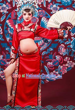 Traditional Ancient Chinese Peking Opera Costume, Chinese Han Dynasty Dance Dress, Cosplay Chinese Peri Imperial Empress Clothing for Pregnant Women