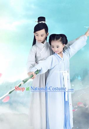 Traditional Chinese Ancient Costumes Ancient Chinese Cosplay Swordsman Knight Costume Complete Set for Boys and Girls