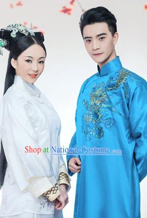 Traditional Ancient Chinese Lovers Costume, Chinese Republic of China Lovers Dress, Hanfu Clothing for Women for Men