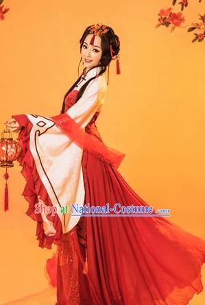 Traditional Ancient Chinese Peking Opera Costume, Chinese Tang Dynasty Palace Consort Dress, Cosplay Chinese Imperial Consort Clothing for Women