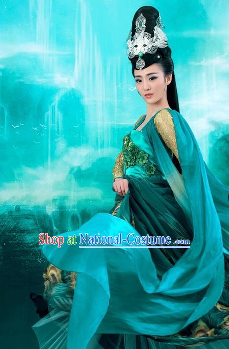 Traditional Ancient Chinese Imperial Emperess Costume, Chinese Classic Dance Dress, Cosplay Fairy Tale Chinese Peri Imperial Princess Clothing for Women