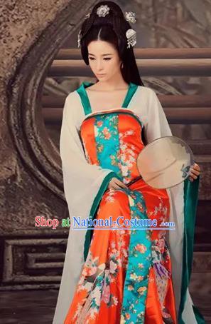 Traditional Ancient Chinese Imperial Consort Costume, Chinese Tang Dynasty Lady Dress, Cosplay Chinese Imperial Concubine Clothing Hanfu for Women