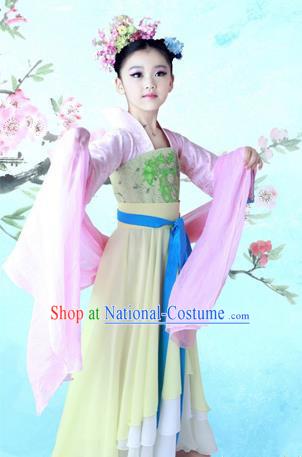 Traditional Ancient Chinese Imperial Consort Children Costume, Chinese Tang Dynasty Little Girl Dress, Cosplay Chinese Concubine Embroidered Clothing Hanfu for Kids