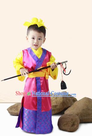 Traditional Ancient Chinese Classic Children Costume, Chinese Ancient Boy Dress, Cosplay Chinese Prince Cao Chong Clothing for Kids