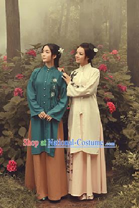 Traditional Ancient Chinese Costume Xiuhe Suit, Chinese Late Qing Dynasty Female Dress, Republic of China Embroidered Clothing for Women