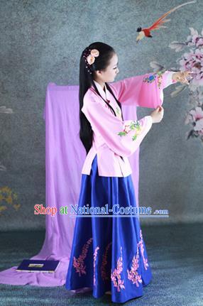 Traditional Ancient Chinese Imperial Princess Costume, Chinese Han Dynasty Children Dance Dress, Chinese Peri Imperial Lady Hanfu Clothing for Kids