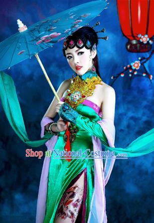 Traditional Ancient Chinese Peking Opera Imperial Consort Costume, Chinese Han Dynasty Peking Opera Lady Dress, Cosplay Chinese Imperial Concubine Clothing Hanfu for Women