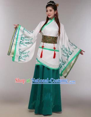 Traditional Ancient Chinese Imperial Emperess Costume, Chinese Han Dynasty Princess Dress, Cosplay Chinese Peri Concubine Embroidered Green Hanfu Clothing for Women