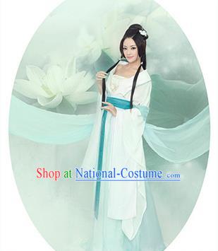 Traditional Ancient Chinese Imperial Princess Costume, Chinese Tang Dynasty Young Lady Dress, Cosplay Chinese Peri Princess Embroidered Hanfu Clothing for Women