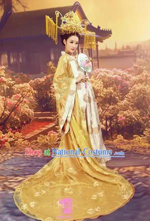 Traditional Ancient Chinese High-Grade Imperial Consort Costume, Chinese Han Dynasty Lady Dress, Cosplay Chinese Imperial Concubine Clothing Trailing Hanfu for Women