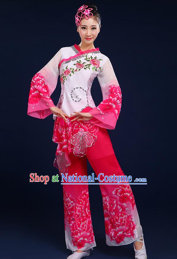 Traditional Chinese Yangge Fan Dancing Costume