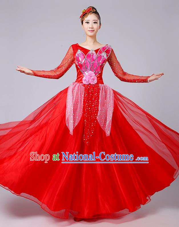 Traditional Chinese Yangge Fan Dancing Costume