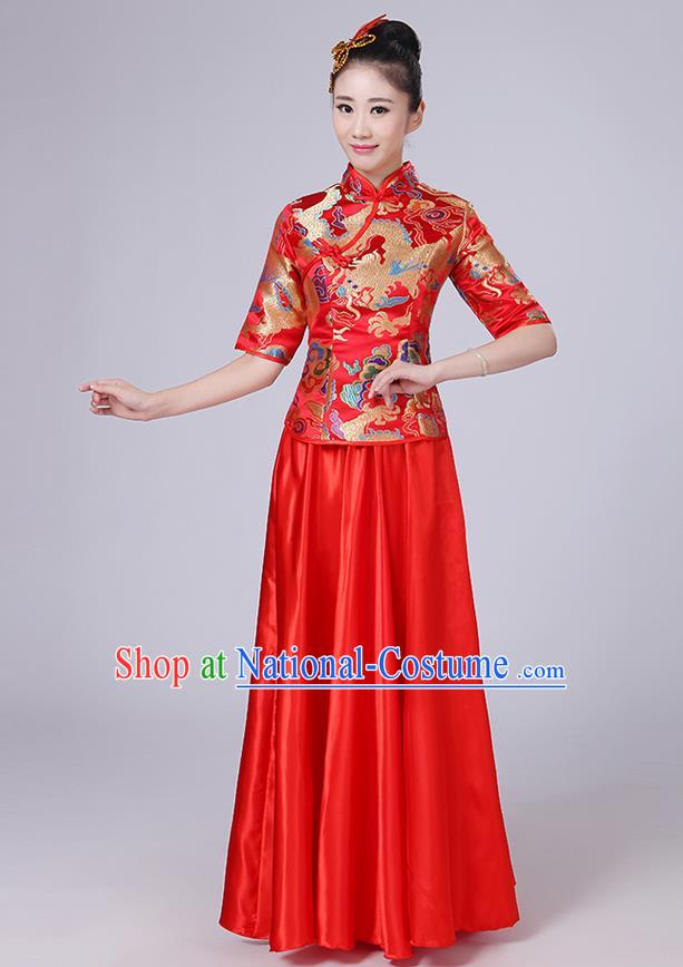 Traditional Chinese Yangge Fan Dancing Costume