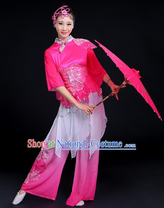 Traditional Chinese Yangge Fan Dancing Costume