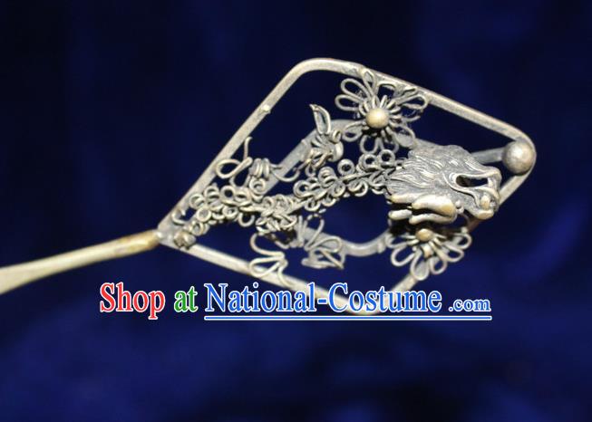 Traditional Chinese Miao Nationality Crafts Jewelry Accessory Hair Accessories, Hmong Handmade Miao Silver Palace Lady Hair Sticks Hair Claw, Miao Ethnic Minority Hair Fascinators Hairpins for Women