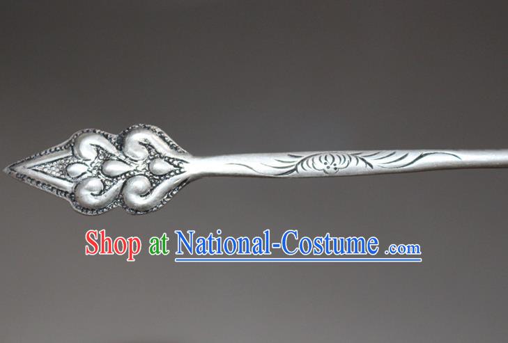 Traditional Chinese Miao Nationality Crafts Jewelry Accessory Classical Hair Accessories, Hmong Handmade Miao Silver Palace Lady Hair Sticks Hair Claw, Miao Ethnic Minority Hair Fascinators Hairpins for Women