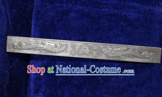 Traditional Chinese Miao Nationality Crafts Accessory, Hmong Handmade Miao Silver Phoenix Paper Weight, Miao Ethnic Minority Palace Silver Paperweight