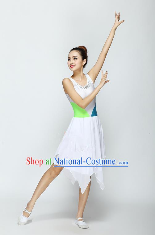 Traditional Modern Dancing Compere Costume, Women Opening Classic Chorus Singing Group Dance Dress, Modern Dance Classic Ballet Dance Green Dress for Women