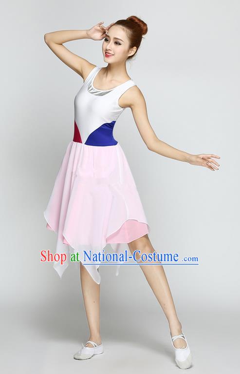 Traditional Modern Dancing Compere Costume, Women Opening Classic Chorus Singing Group Dance Dress, Modern Dance Classic Ballet Dance Blue Dress for Women