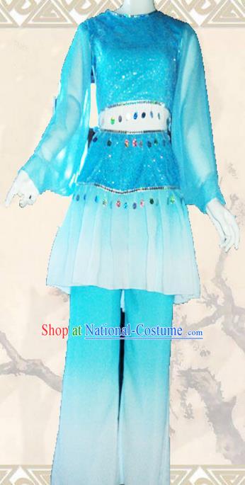 Traditional Chinese Yangge Fan Dance Costume