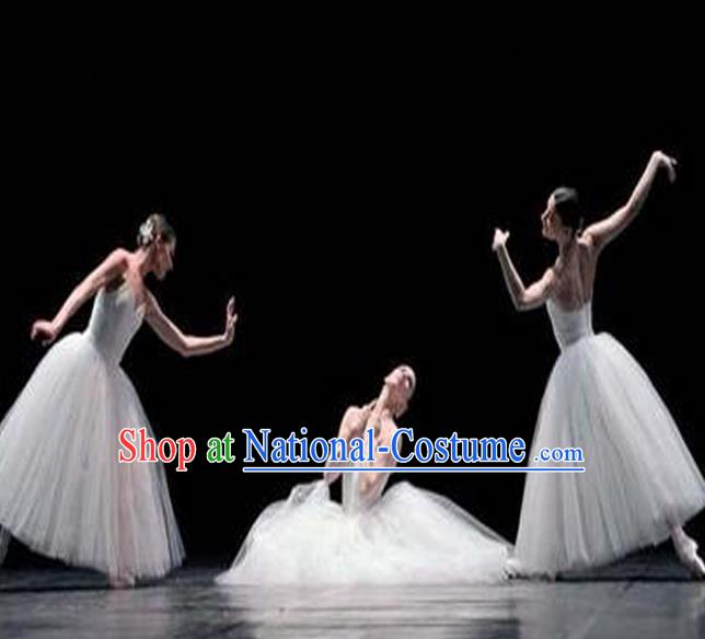 Traditional Modern Dancing Compere Costume, Opening Classic Chorus Singing Group Dance Bubble Dress Tu Tu Dancewear, Modern Dance Classic Ballet Dance Elegant Long Dress for Women