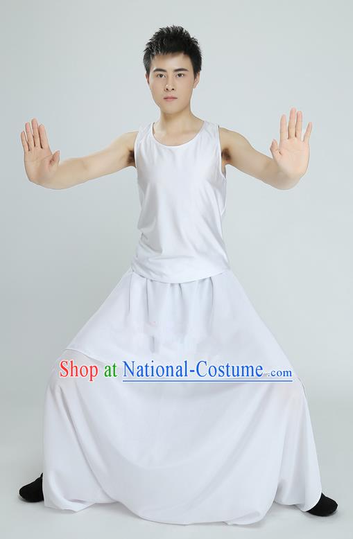 Traditional Chinese Ancient Costume, Folk Dance Drun Dance Kung fu Performance Uniforms, Classic Dance Martial Art Elegant Clothing for Men